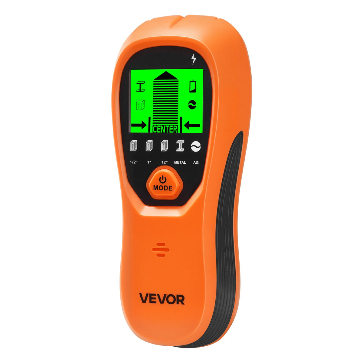 Stud Finder Wall Scanner, 5 in 1, Electronic Wall Stud Detector with Smart Sensor, High-Definition LCD Display and Audio Alarm, for the Center and Edge of Metal, AC Wire, Joists, Pipes, Orange