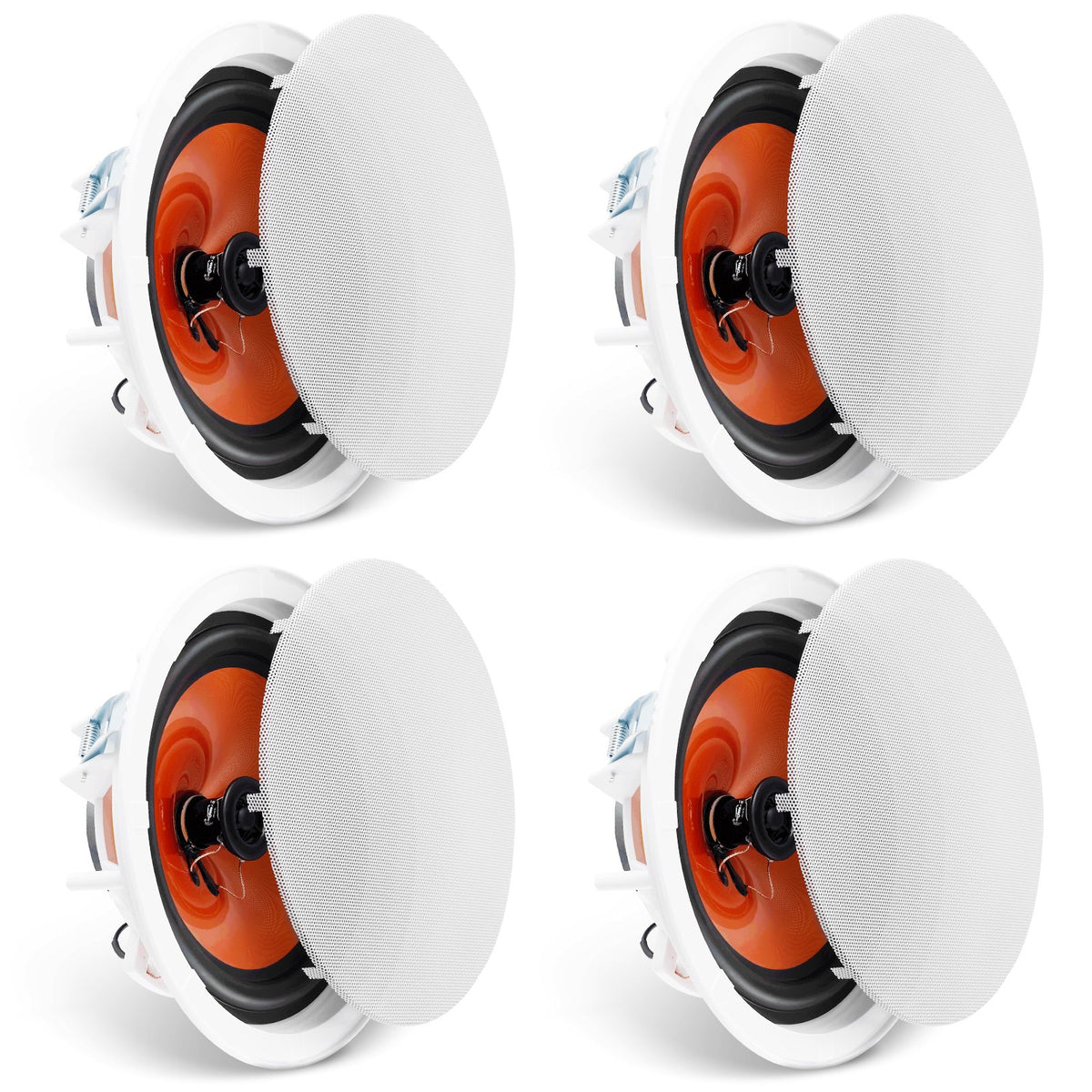 4 PCs 203.2 mm in Ceiling Speakers, 100-Watts, Flush Mount Ceiling & in-Wall Speakers System with 8ΩImpedance 89dB Sensitivity, for Home Kitchen Living Room Bedroom or Covered Outdoor Porches