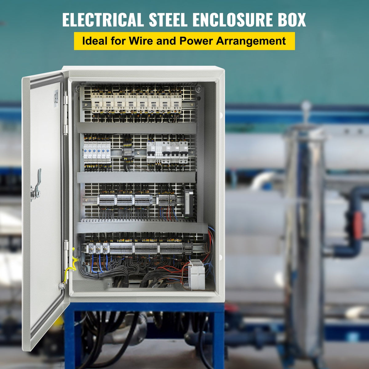 NEMA Steel Enclosure ,12 x 8 x 6\'\' NEMA 4X Steel Electrical Box, IP66 Waterproof & Dustproof, Outdoor/Indoor Electrical Junction Box, with Mounting Plate