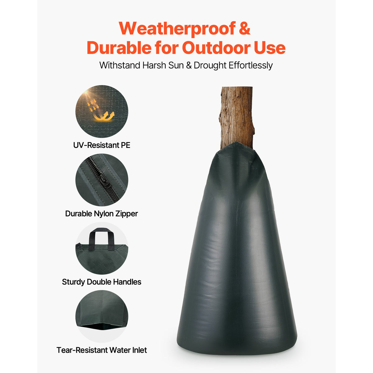 75.7 L Tree Watering Bags, 4 Pack 3-4 Hours Slow Release Gator Bags for Trees, Heavy Duty PE Tree Drip Irrigation Bag with Zipper, Durable & Reusable Deep Root Shrub Watering Bag