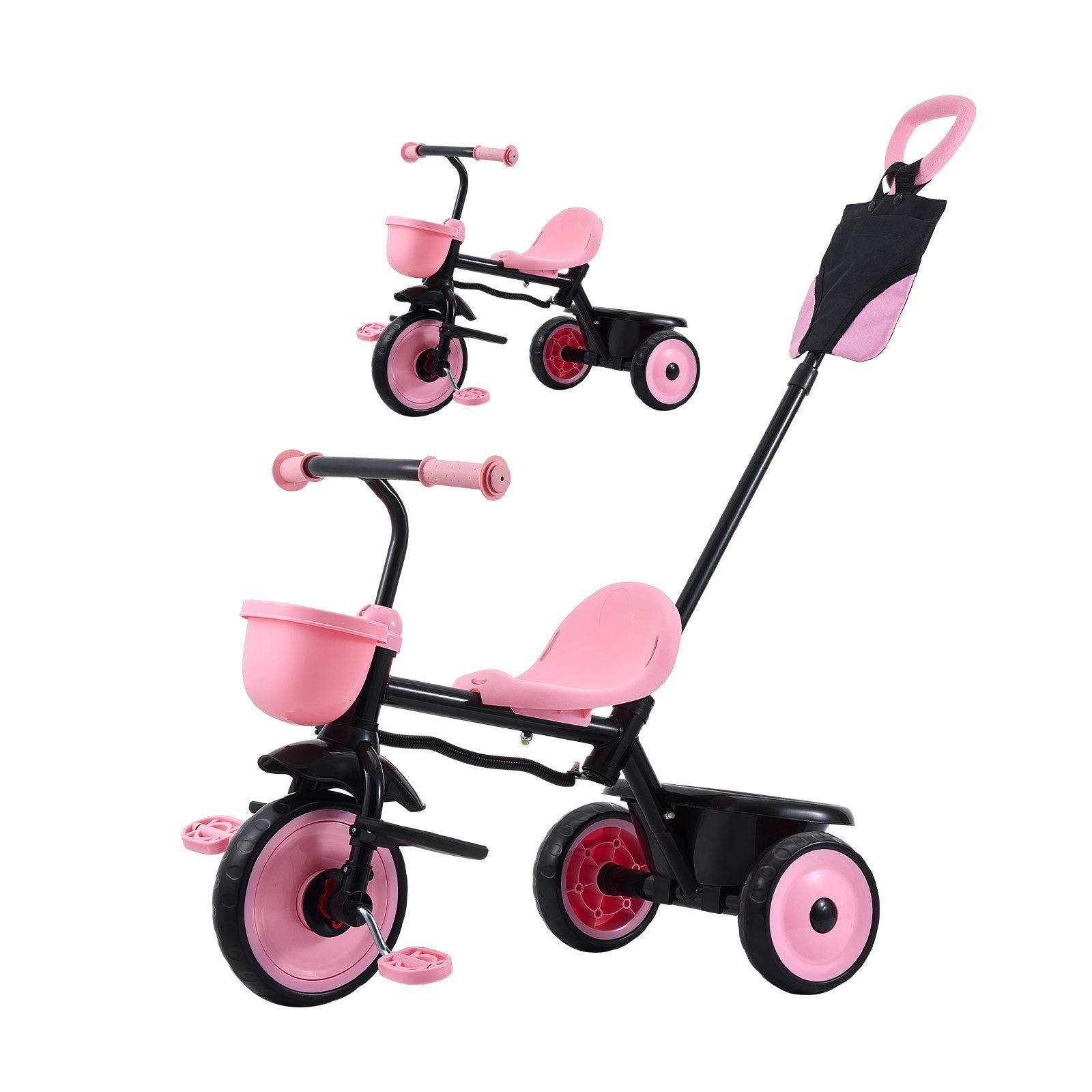 Toddler Tricycle & Stroller for 18 Months to 5 Year Old, Kids Trike with Parent Push Handle, Adjustable Seat & Storage for Outdoor Play, Tricycle for Toddlers, Birthday Toy for Boys and Girls