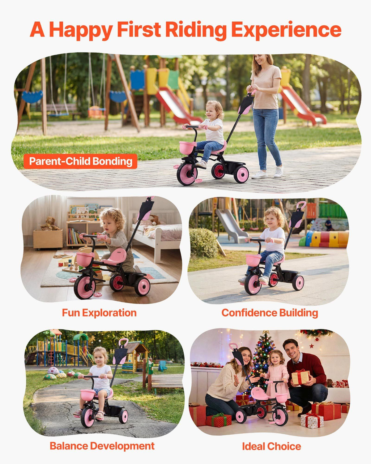 Toddler Tricycle & Stroller for 18 Months to 5 Year Old, Kids Trike with Parent Push Handle, Adjustable Seat & Storage for Outdoor Play, Tricycle for Toddlers, Birthday Toy for Boys and Girls