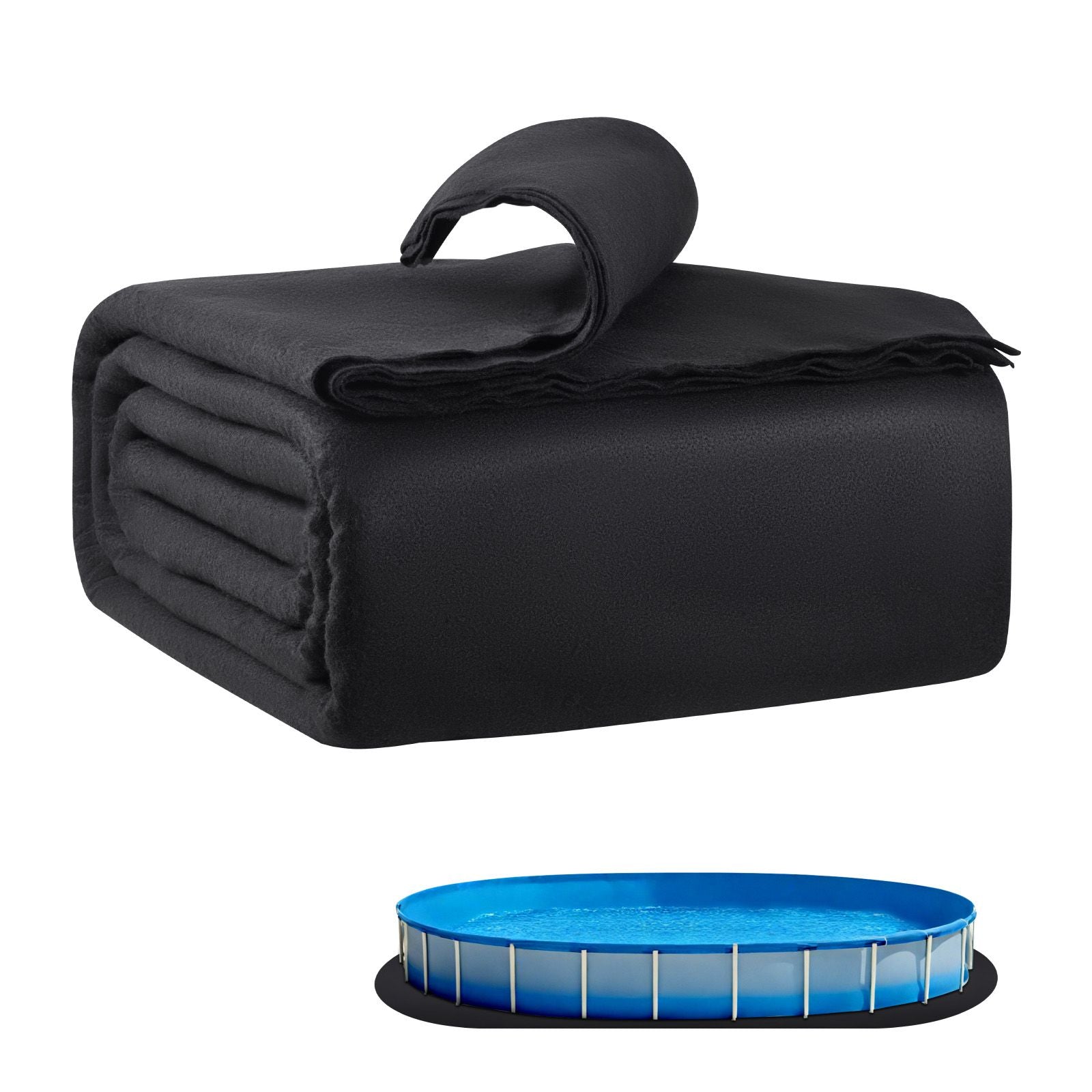 Oval Pool Liner Pad, 15 x 30 ft Pool Liner Pad for Above Ground Swimming Pools, Extra-Thick Pool Mat, Prevents Punctures, Recycled Geotextile Material Underlayment Pad, Extend Liner Life