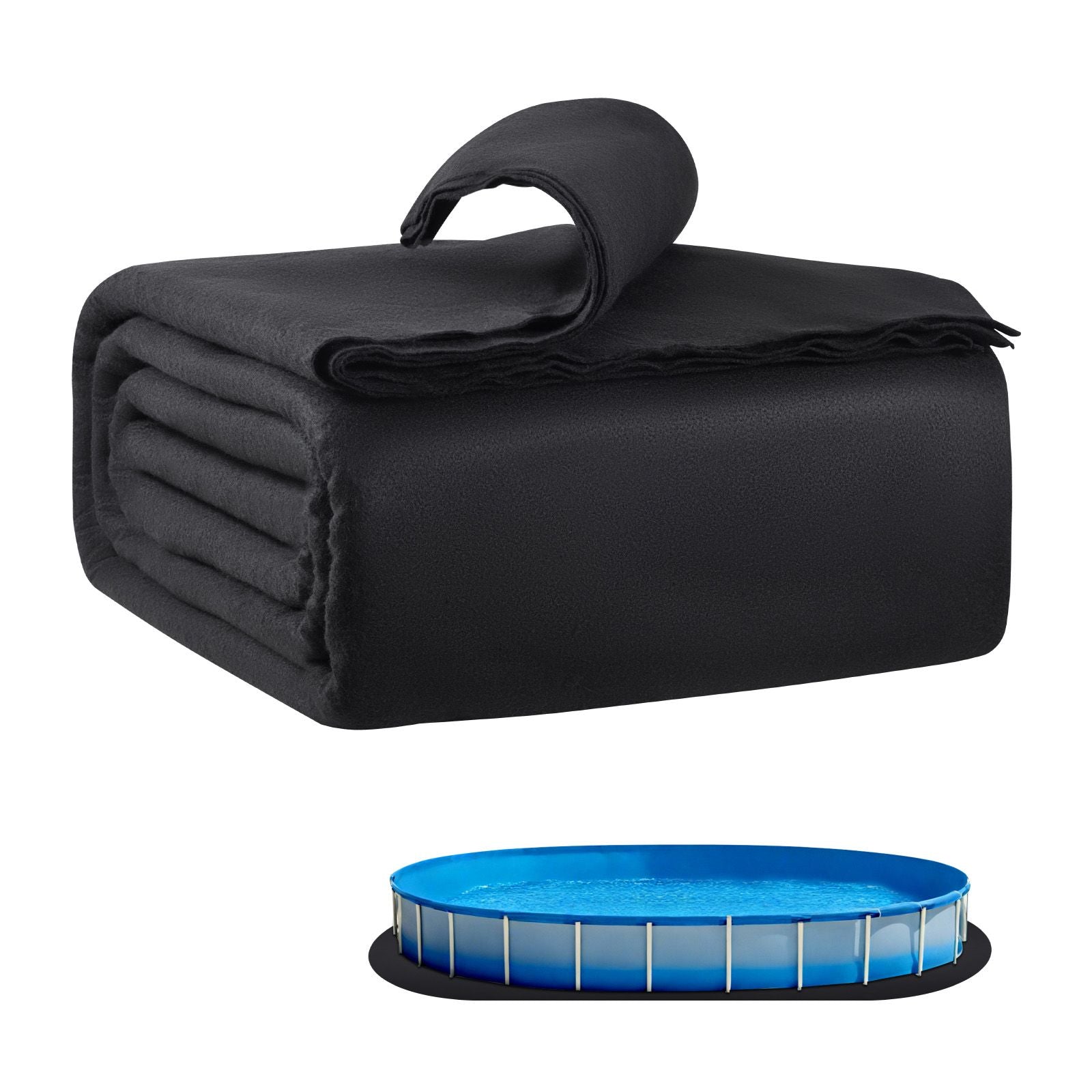Oval Pool Liner Pad, 12 x 24 ft Pool Liner Pad for Above Ground Swimming Pools, Extra-Thick Pool Mat, Prevents Punctures, Recycled Geotextile Material Underlayment Pad, Extend Liner Life