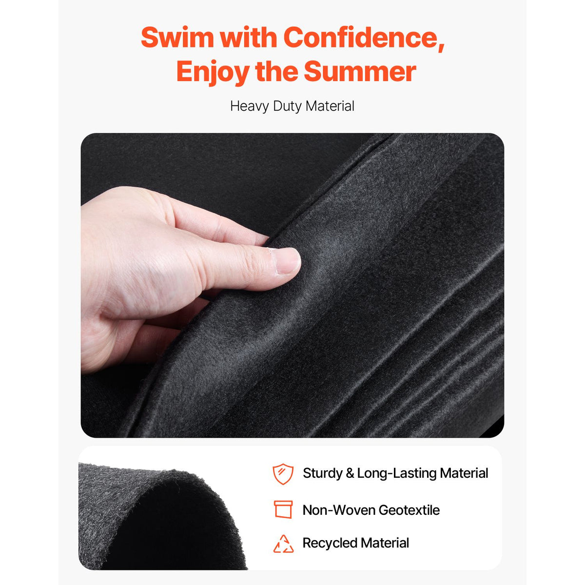 Oval Pool Liner Pad, 12 x 24 ft Pool Liner Pad for Above Ground Swimming Pools, Extra-Thick Pool Mat, Prevents Punctures, Recycled Geotextile Material Underlayment Pad, Extend Liner Life