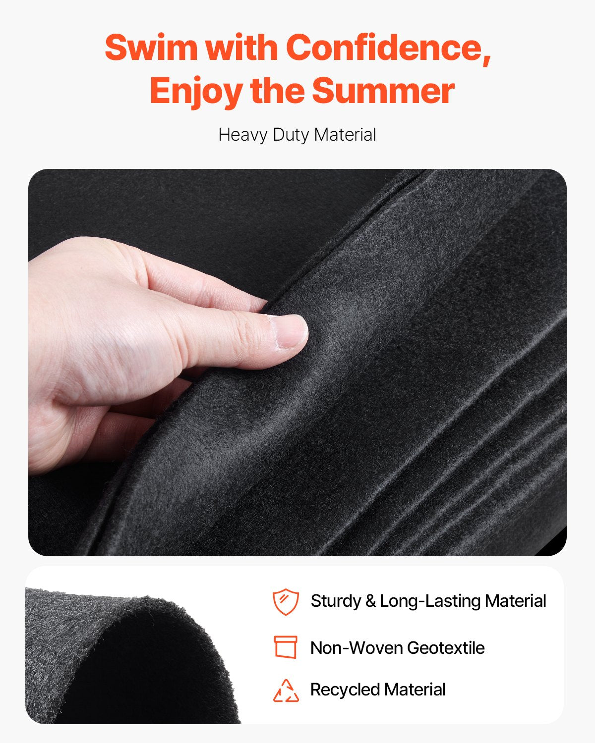 21ft Round Pool Liner Pad, Pool Liner Pad for Above Ground Swimming Pools, Extra-Thick Pool Mat, Prevents Punctures, Recycled Geotextile Material Underlayment Pad, Extend Liner Life