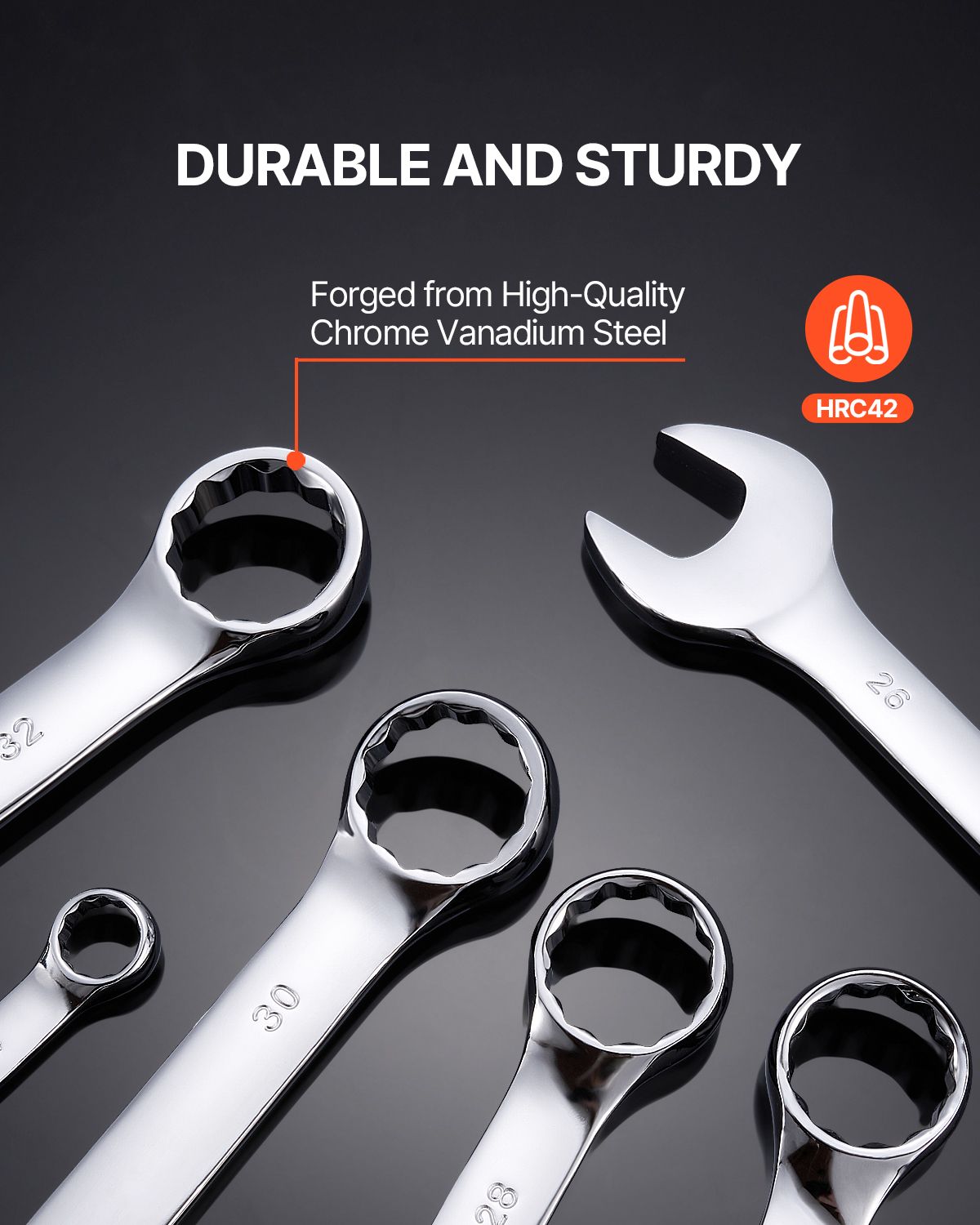 Combination Wrench Set 25-Piece Metric 6 mm to 32 mm with Roll-up Pouch