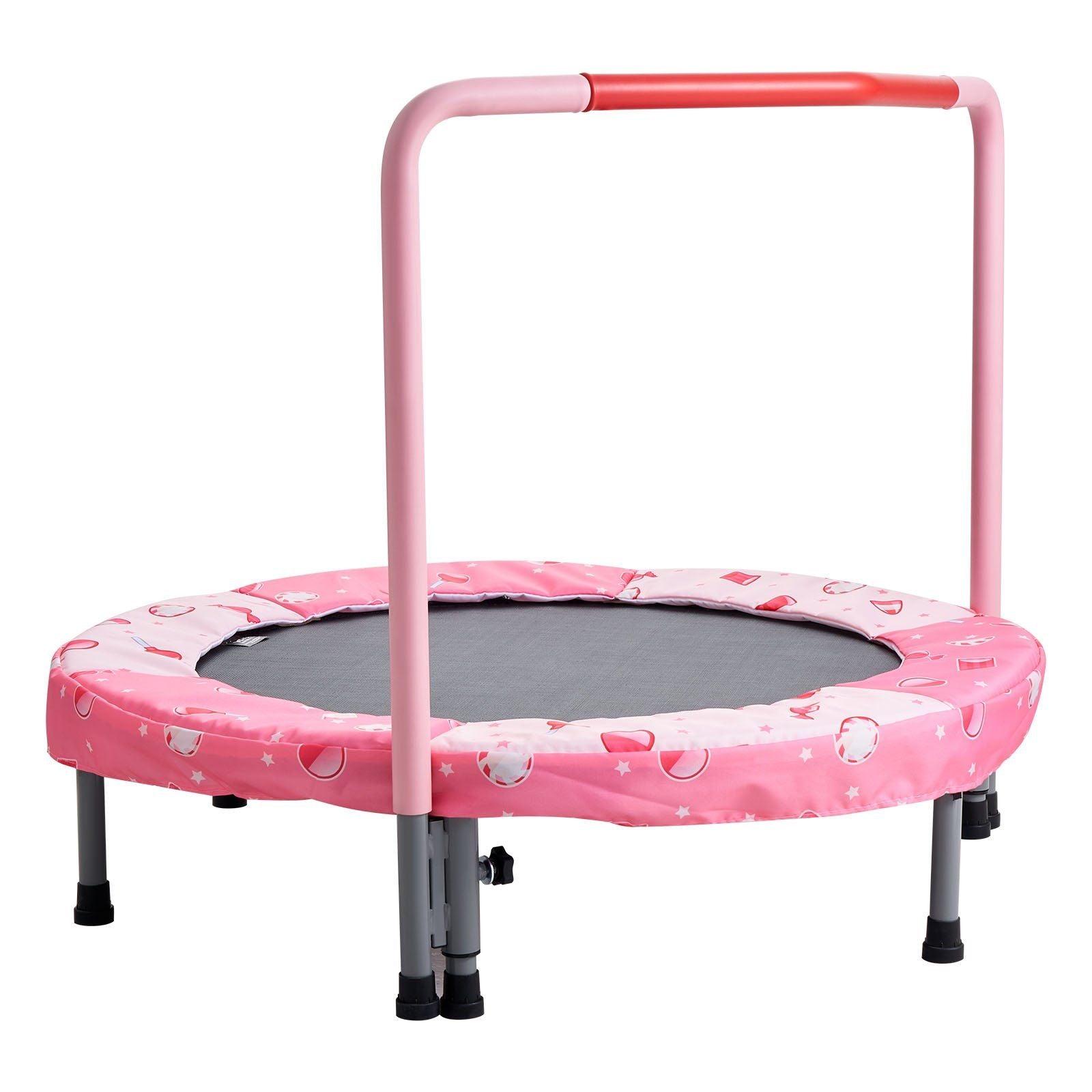 36" Kids Trampoline, 3FT Indoor Outdoor Trampoline, Foldable Mini Trampoline with Handle, Rebounder Trampoline for Toddlers, Birthday Gift for 3+ Years Children, Boys Girls for Fun, Red