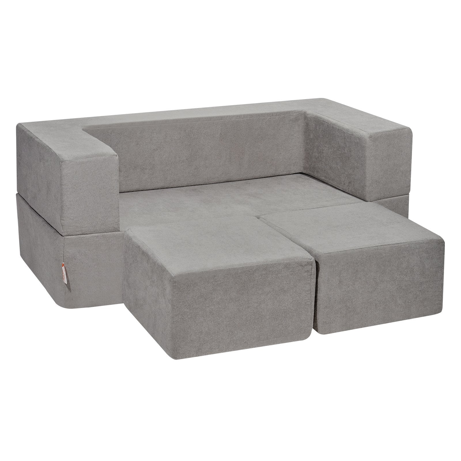 Modular Kids Play Couch 4Pcs DIY Creative Child Sectional Sofa Dark Grey