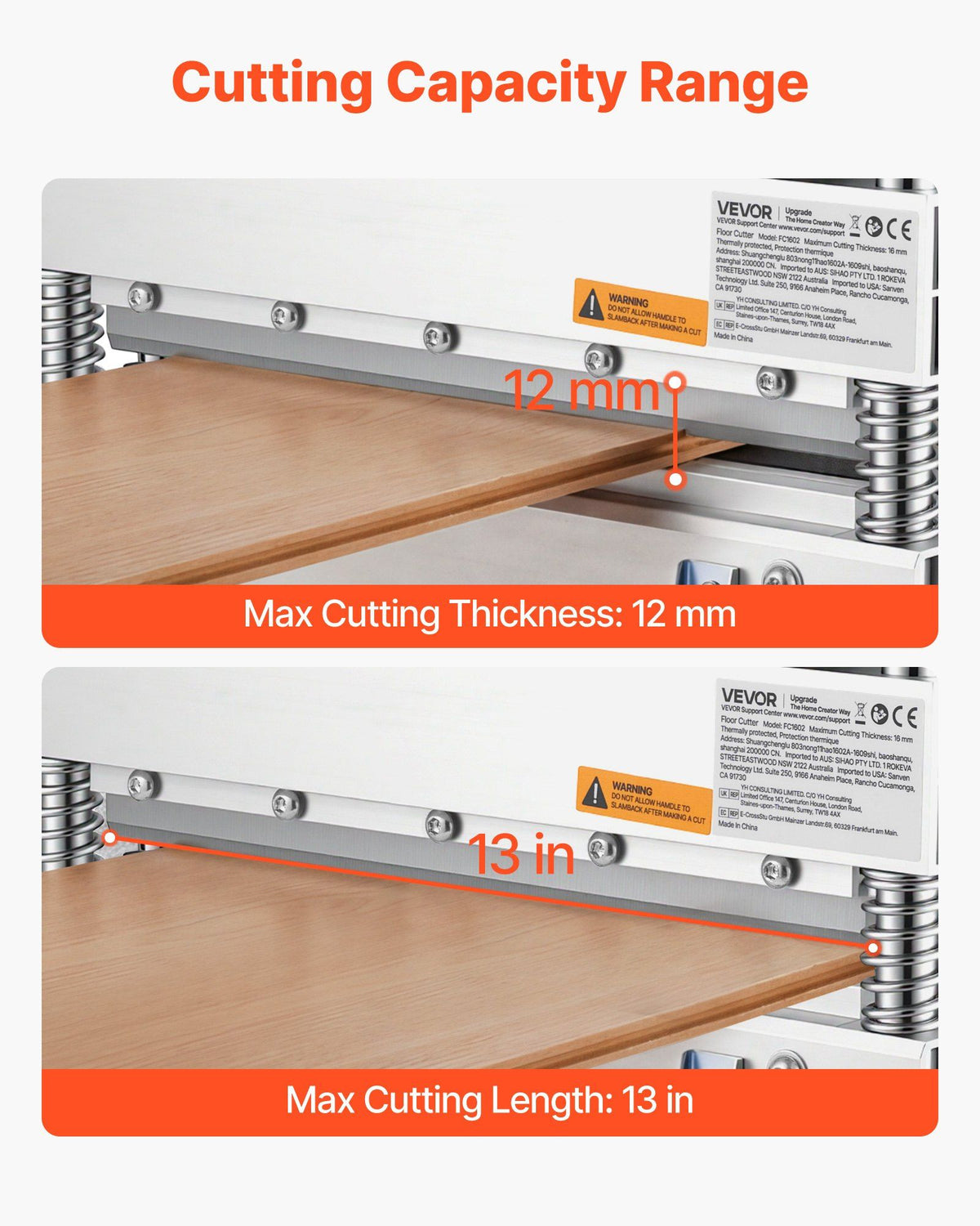 330mm Vinyl Floor Cutter, 12mm Thick Laminate Flooring Cutter with 15°/30°/45° Adjustable Angle Settings, Flexible Wheels, Telescoping Handle, Cuts Certain Engineered Wood, LVT,VCT,SPC,LVP,WPC