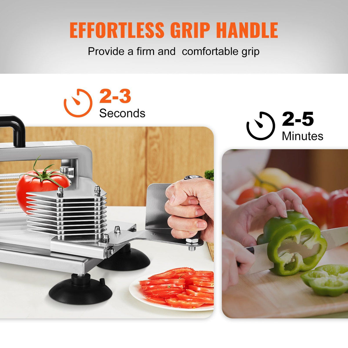 Commercial Tomato Slicer, 1/4 inch Tomato Cutter Slicer, Stainless Steel Heavy Duty Tomato Slicer Machine, Manual Tomato Slicer with Non-slip Feet, for Cutting Tomatoes, Cucumbers, Bananas