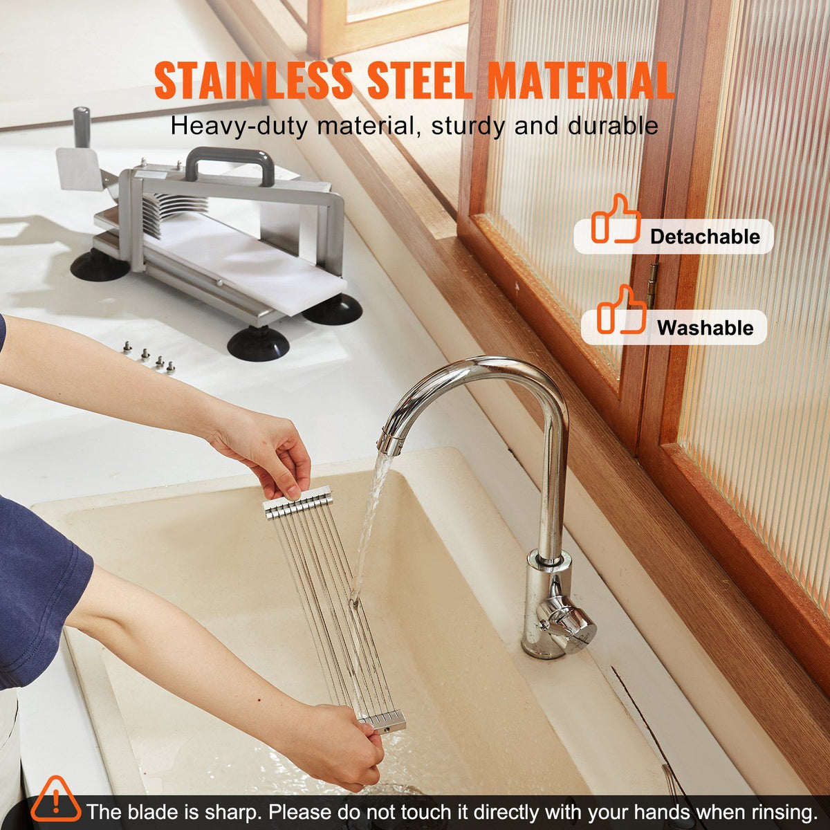 Commercial Tomato Slicer, 1/4 inch Tomato Cutter Slicer, Stainless Steel Heavy Duty Tomato Slicer Machine, Manual Tomato Slicer with Non-slip Feet, for Cutting Tomatoes, Cucumbers, Bananas