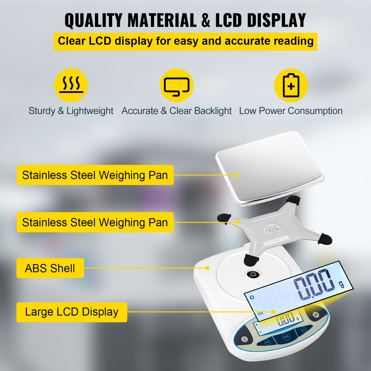 Lab Analytical Balance Digital Precision Scale 5000gx0.01g High Precision