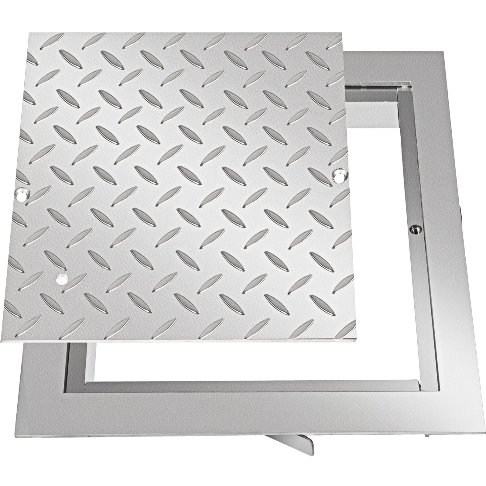 Recessed Manhole Cover 11.8\"x11.8\" Clear Opening, Galvanized Steel Drain Cover Overall Size 14.5\"x14.5\", Sealed Square Manhole Cover and Frame, Steel Man Hole Lid Inspection Access for Boat/