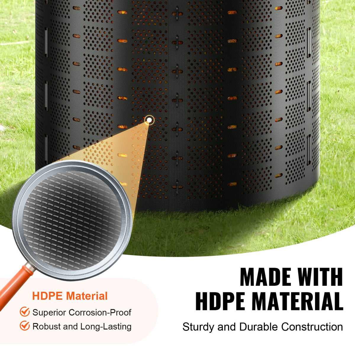 Compost Bin 1000 L, Outdoor Expandable Composter, Easy to Setup & Large Capacity Composting Bin, Fast Creation of Fertile Soil
