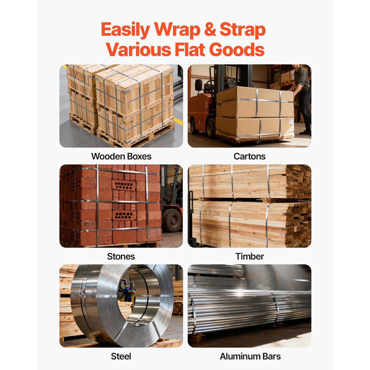 Banding Strapping Kit, Heavy Duty A3 Steel Banding Sealer Tool with Adjustable Width, Manual Metal Pallet Packaging Strapping Kit for Warehouse, Transportation, Industrial Bundling, Home Use