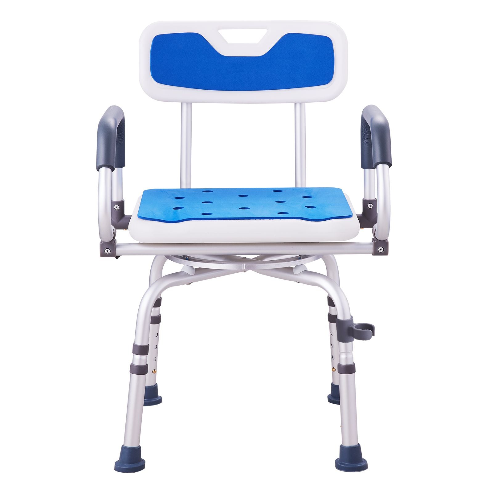 Swivel Shower Chair 360 Degree, Adjustable Shower Seat with Pivoting Arms for Inside Showers or Tubs, Non-Slip Rotating Bathtub Shower Chair for Elderly Disabled Injured, 400LBS Capacity