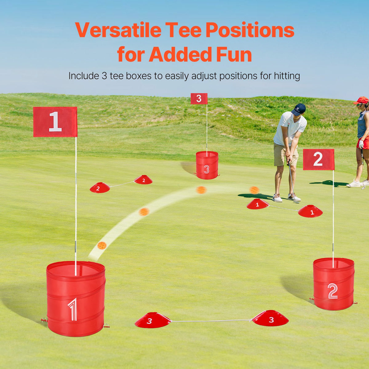 Backyard Golf Game 3 Hole Portable Bucket Golf Game for Kids and Adults