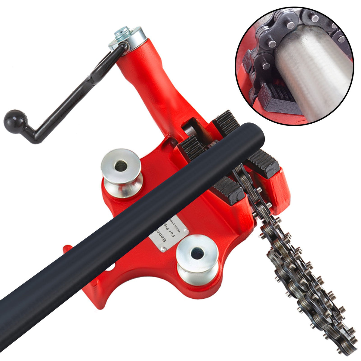 Screw Bench Chain Vice For 1/8'' to 5'' Pipe Bench Vice With Crank Handle