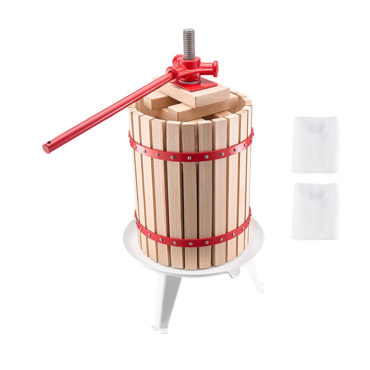 Fruit Wine Press Manual Press for Wine Making 4.75 Gal/18L Wood Basket