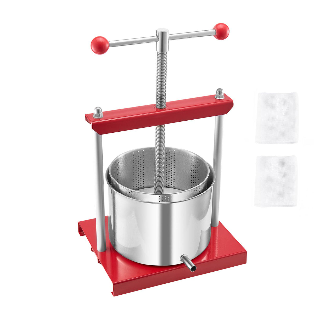 Fruit Wine Press Manual Press for Wine Making 1.6 Gal/6L Stainless Steel