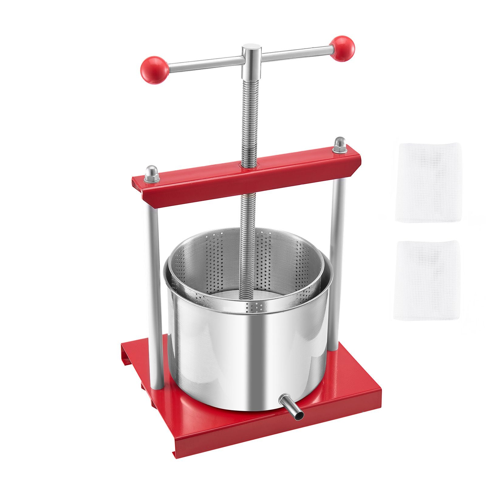 Fruit Wine Press Manual Press for Wine Making 1.6 Gal/6L Stainless Steel