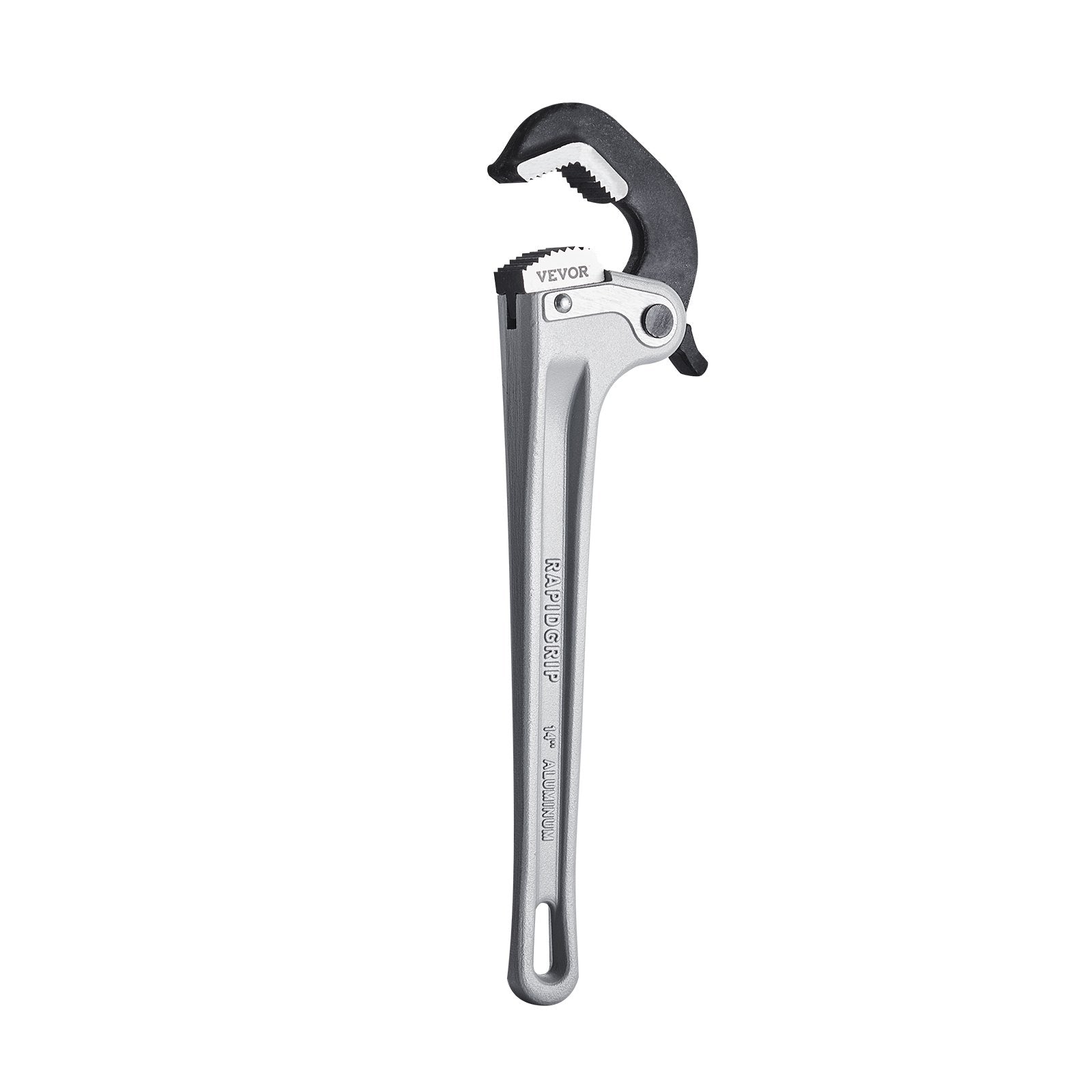 Pipe Wrench, 14" Aluminum Straight Pipe Wrench, Automatic Jaw Adjustment, Adjustable Plumbing Wrench, Easy to Carry, Ergonomic Handle, Hangable Design, for Water Pipes, Automotive Repairs