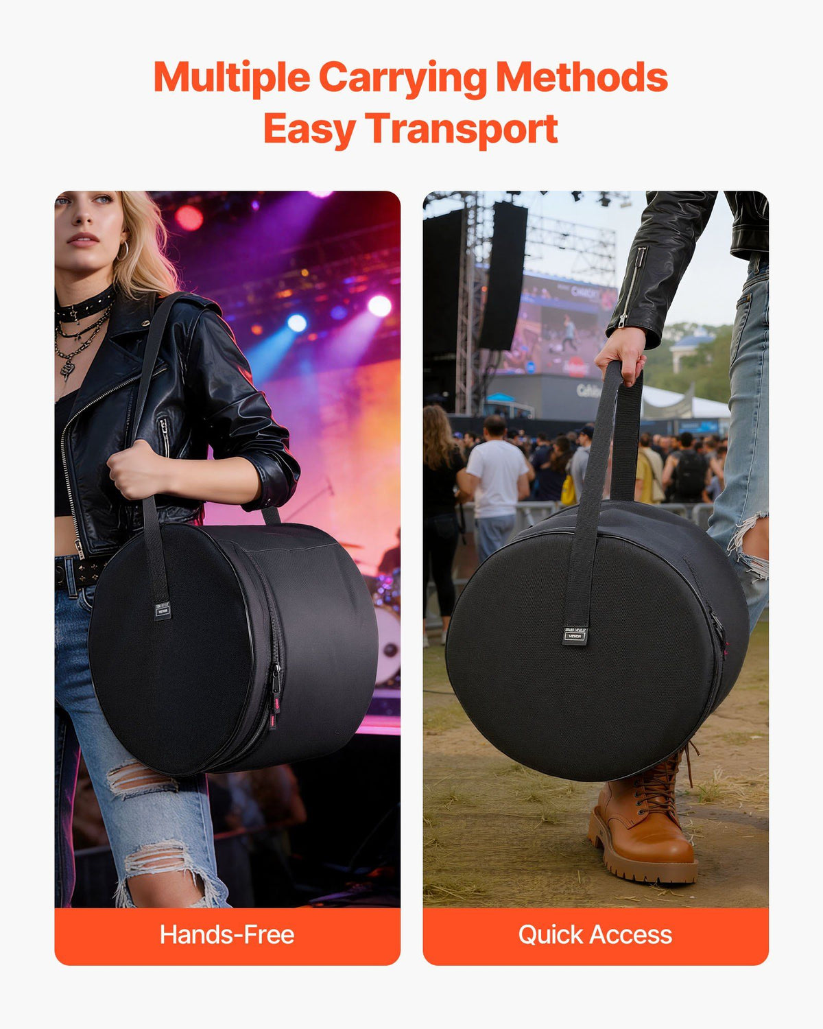 5-Piece Drum Case Set, 600D, Padded Drum Bags for Bass, Tom, and Snare, Thick Padding, Lightweight Protective Covers, Travel Storage Cases with Portable Handle, for Drums Accessories Protection