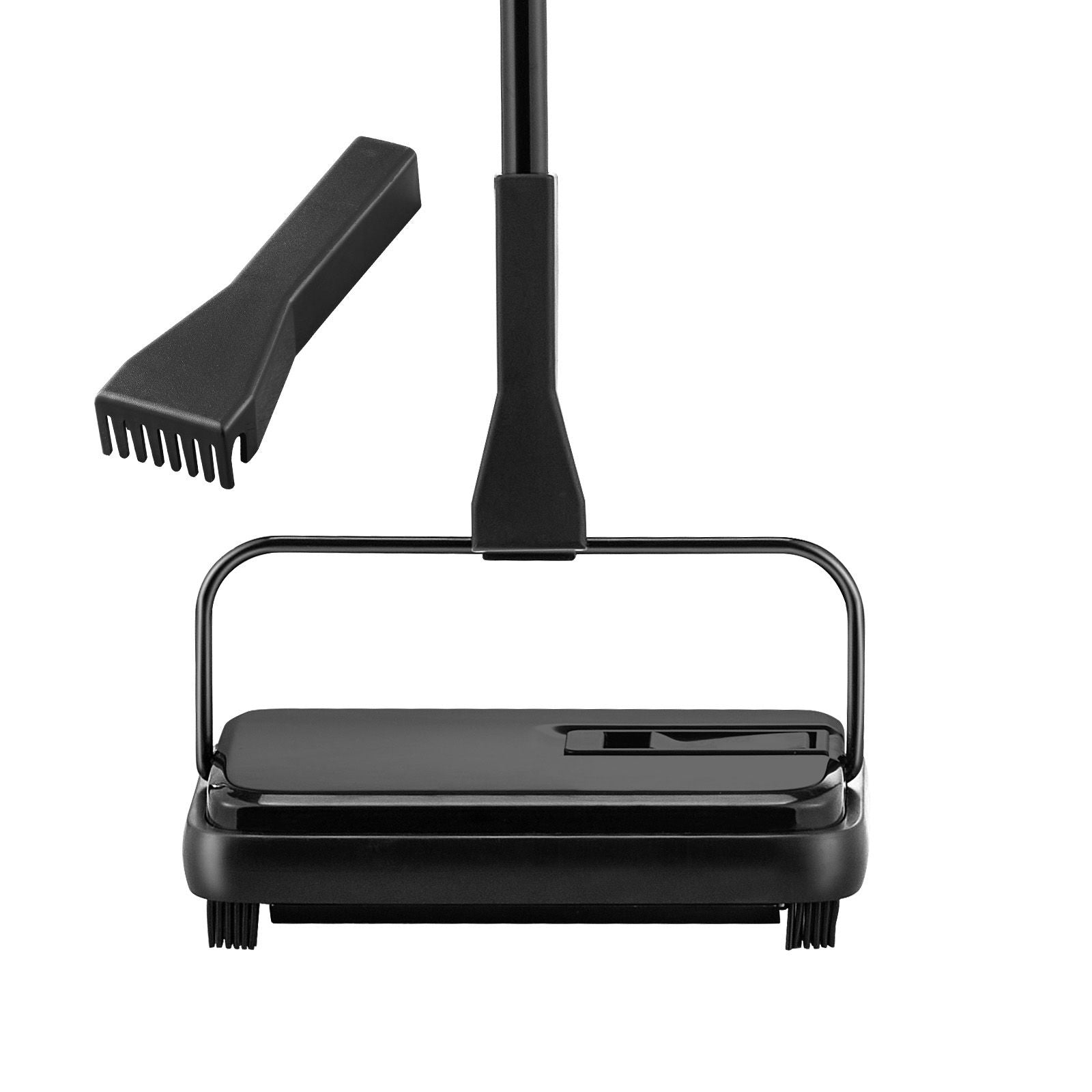 Carpet Sweeper, 200 mm Sweeping Paths, Floor Sweeper Manual Non Electric, 300 ml Dustbin Capacity with Comb for Home Office Rugs Hardwood Surfaces Wood Floors Laminate, Cleans Dust Pet Hair