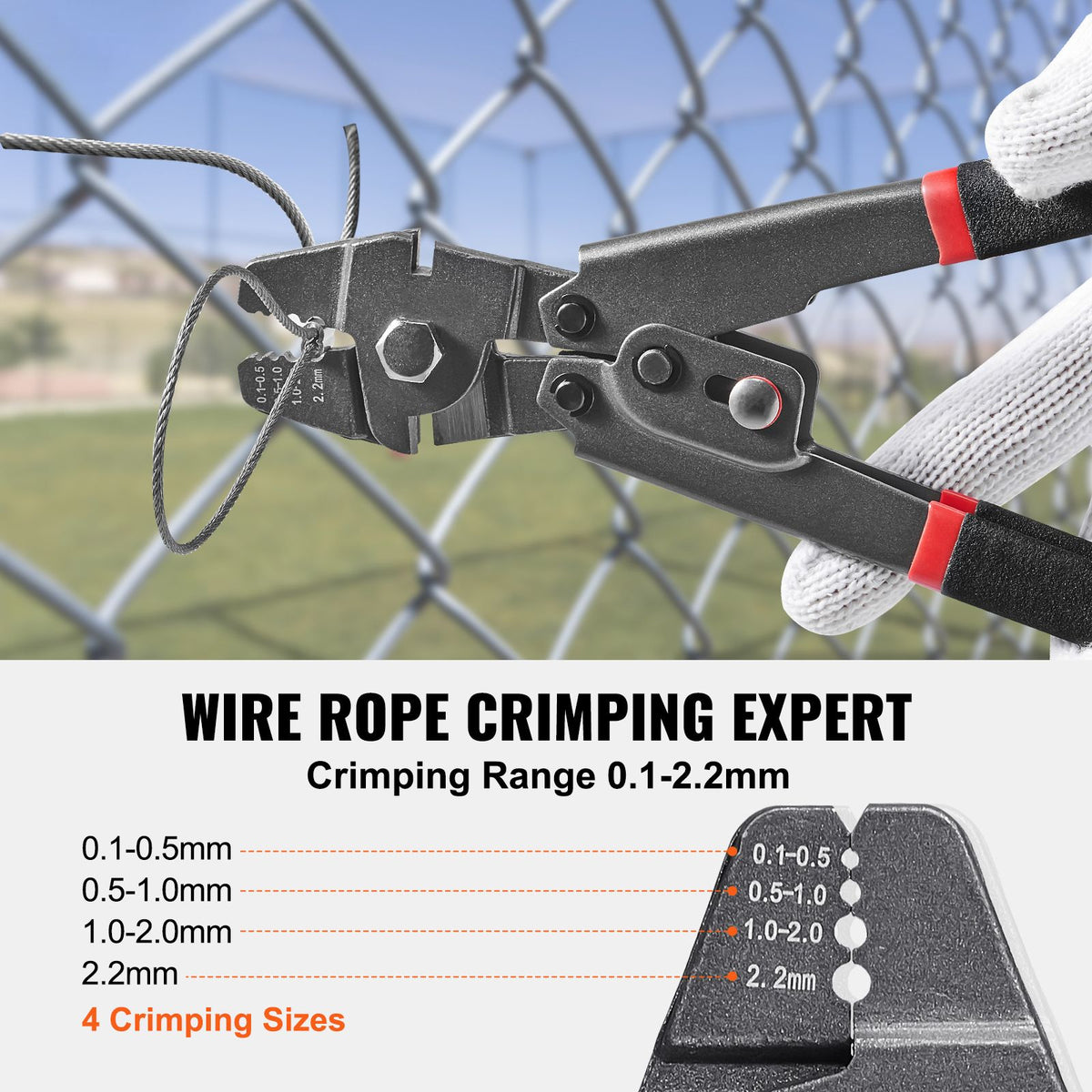 Crimping Tool, Up To 2.2mm Wire Rope Crimping Tool, Crimping Loop Sleeve Kit with a Cable Cutter and 160pcs Aluminum Buckles, Teflon Coating Anti-Rust Fishing Crimping Tool