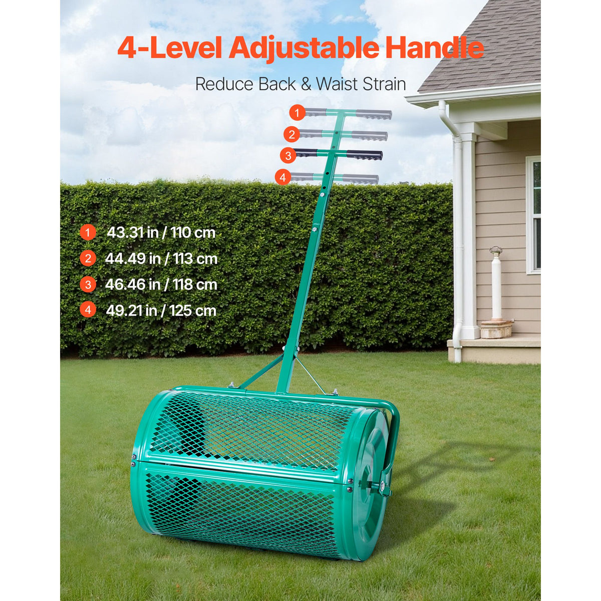 Compost Spreader, 24 in Wide Peat Moss Spreader wi - V952-GTSBJLSFMTCGHA1PR001V0
