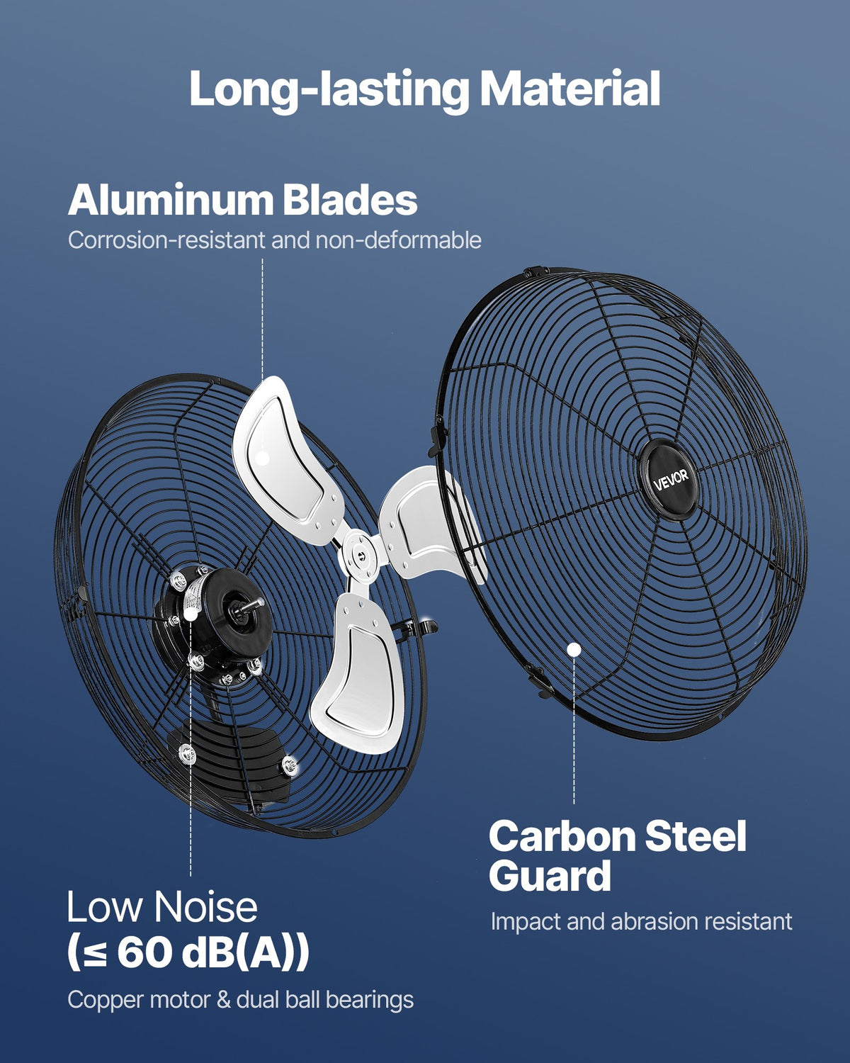 615mm Industrial Wall Mount Fan 3 Speed 4650 CFM for Garage Greenhouse
