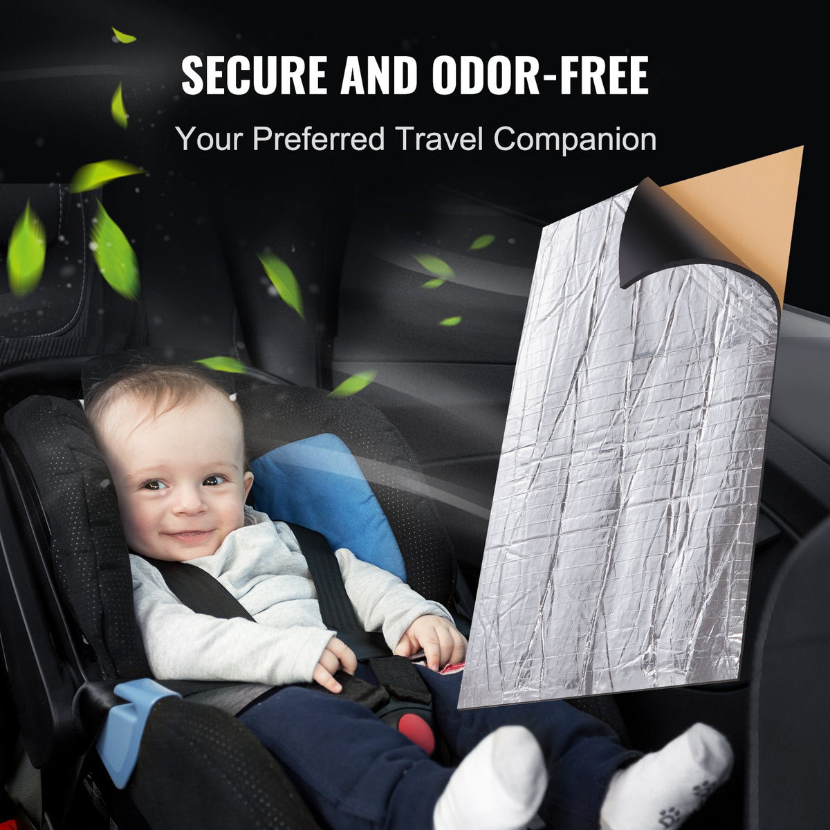 Car Sound Deadening Mat, 200 mil 3.3sq.m Automotive Sound Deadener, High Density Foam Sound Deadener Material & Heat Barrier, Double Layer Waterproof Structure Acoustic Insulation Mat
