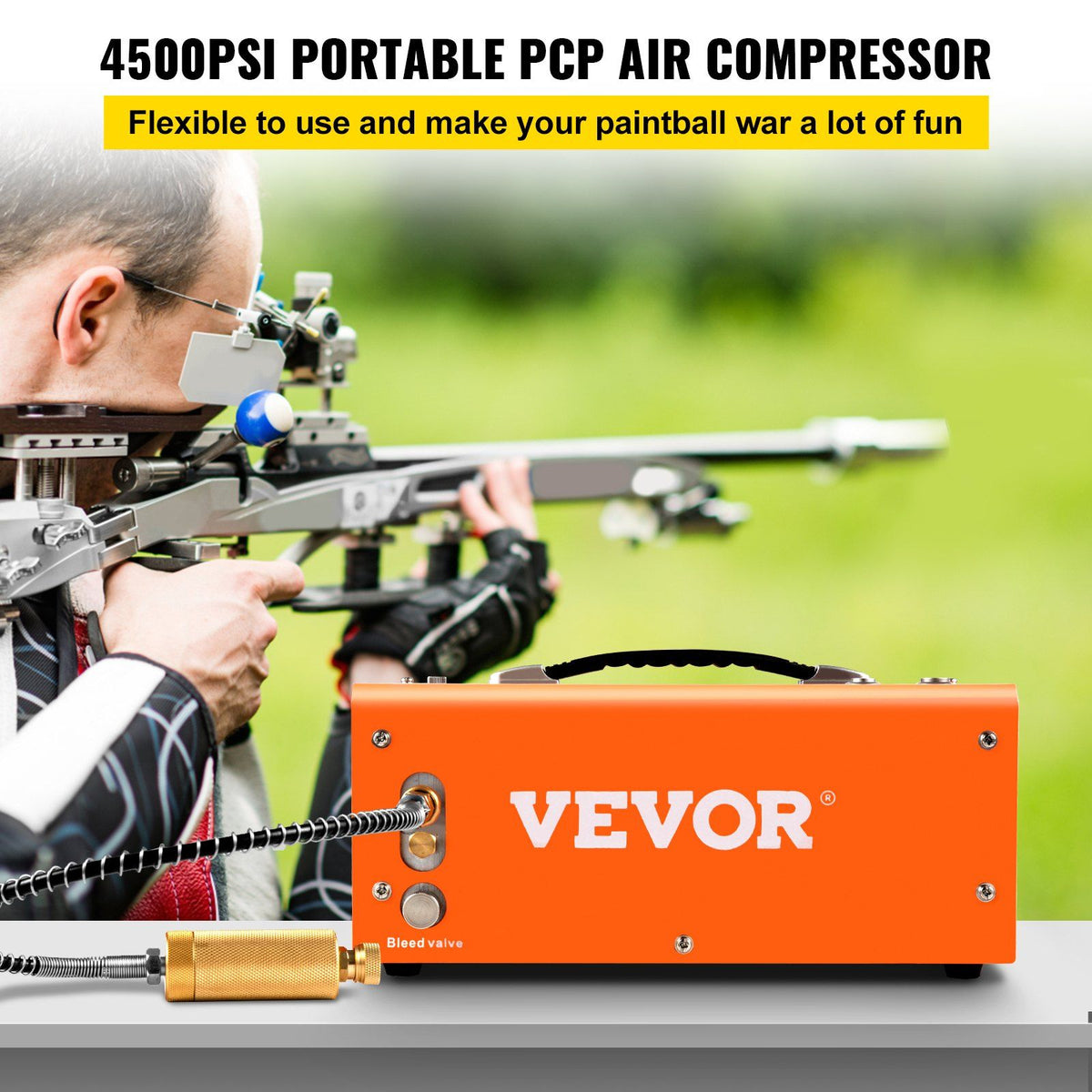 PCP Air Compressor Pump 12V 4500PSI Auto High Pressure Scuba Airgun Pump