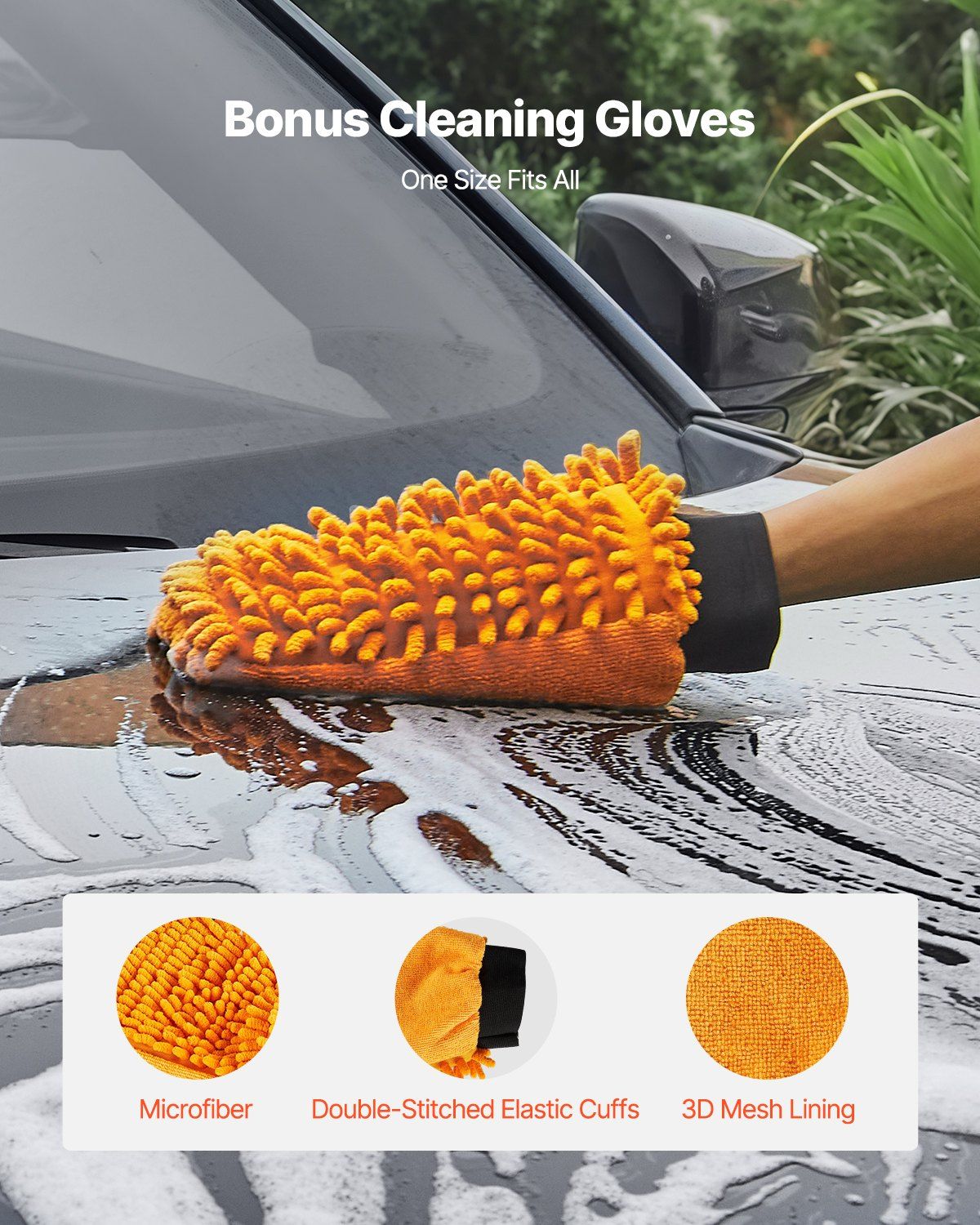 24" Pressure Washer Undercarriage Cleaner, Stainless Steel Surface Cleaner for Pressure Washer, 4000 Max PSI, Angle Adjustment Gear, 7 Spray Nozzles, 2 Extended Wands for Driveway, Patio, Deck