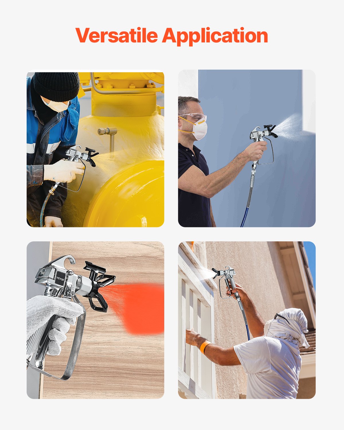 Airless Paint Spray Gun 3600PSI High Pressure Airless Spray Gun with 5Tips