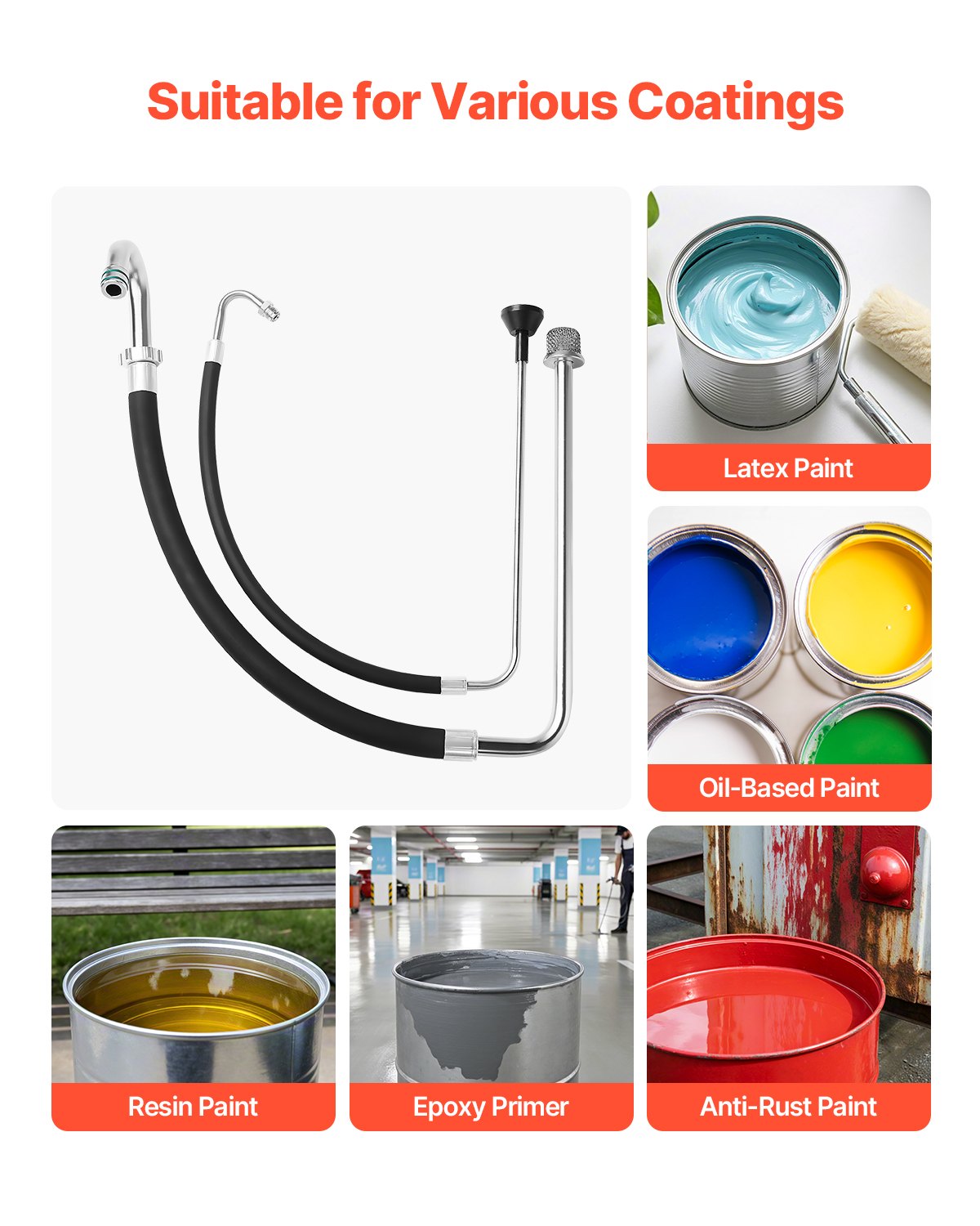 Suction Hose Tube and Reflux Line Sets Airless Paint Sprayers Tool Part