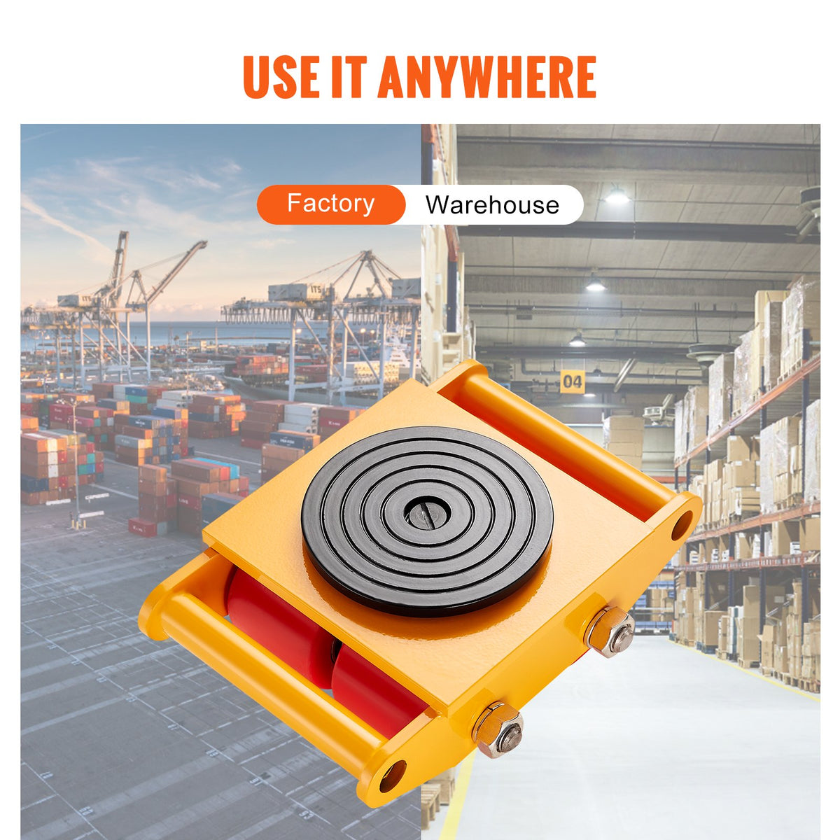 Machinery Skate Dolly Machinery Mover 13200lbs/6T Carbon Steel 4 PU Wheels
