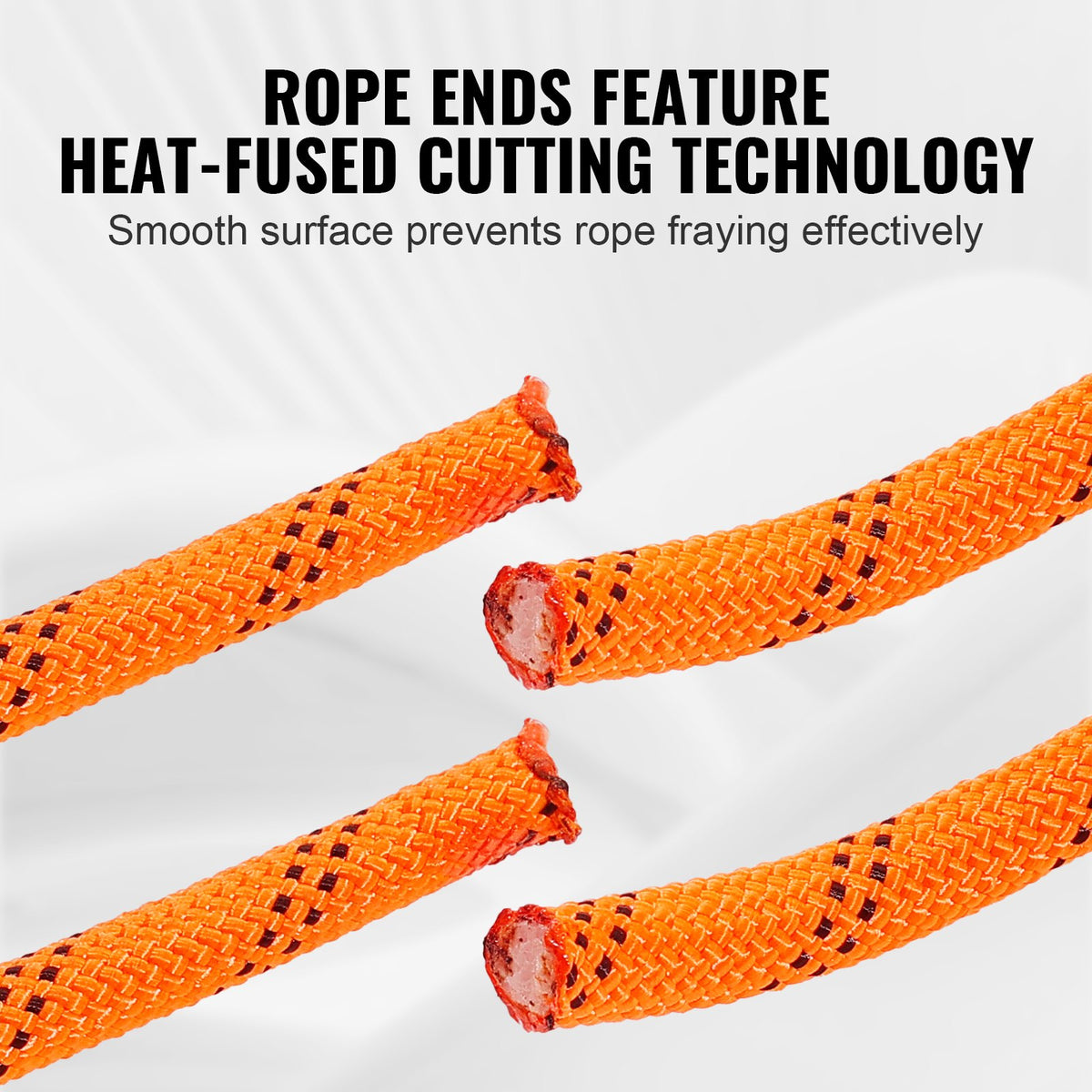 Double Braided Polyester Rope, 12.7 mm x 36.57 m, 48 Strands, 35.58kN Breaking Strength Outdoor Climbing Rope, Arborist Rigging Rope for Rock Hiking Camping Swing Rappelling Rescue, Orange/Black