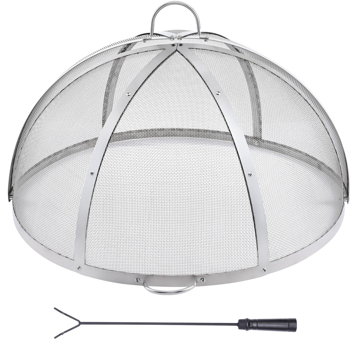 Firepit Spark Screen Lid, 30" Diameter, Outdoor Firepit Ring Cover Round Accessories, Fire Pit Metal Cover, Easy-Opening Stainless Steel Fire Ring Covers for Outdoor Patio Fire Pits Backyard