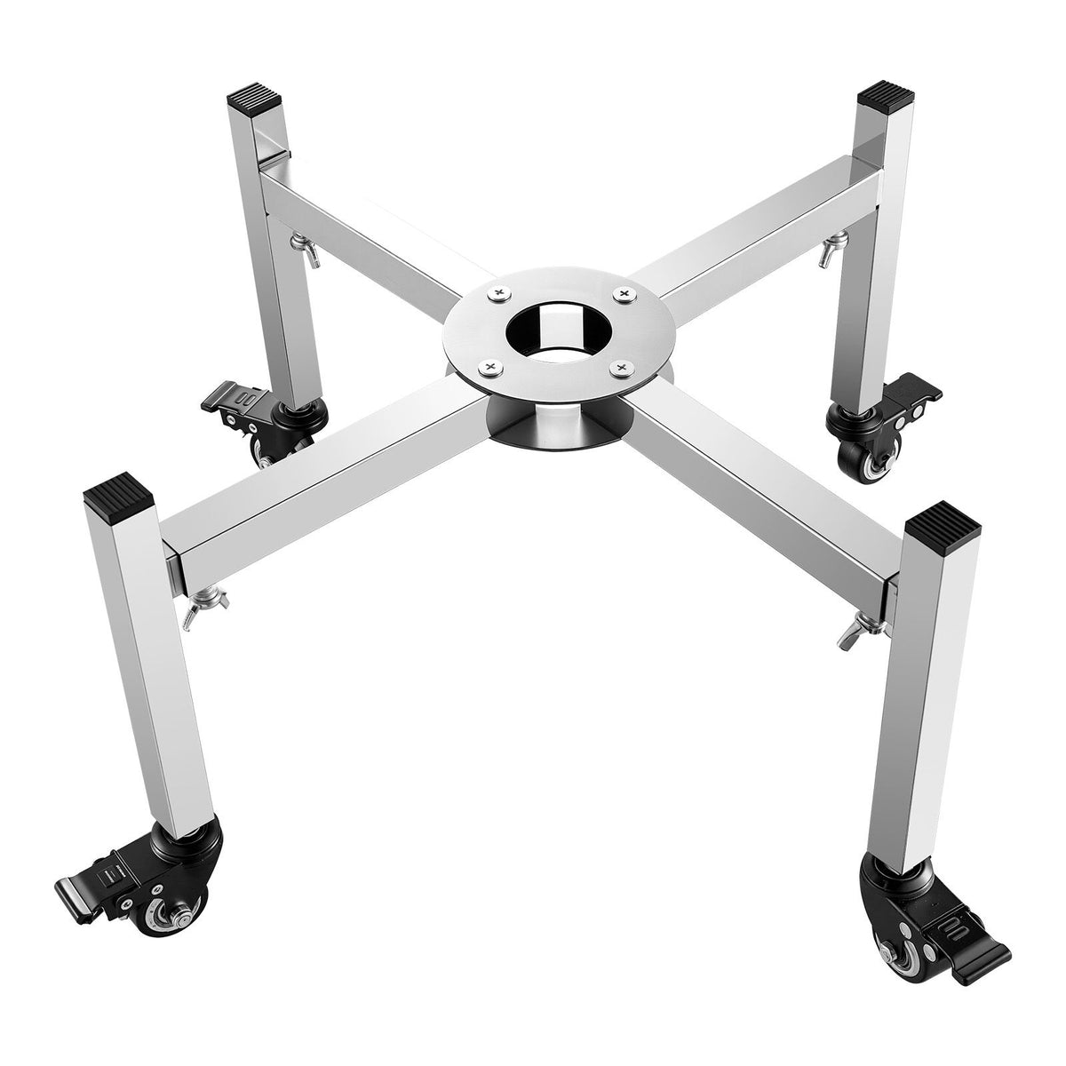 Fire Pit Stand, 38-68.6 cm Adjustable Stretch with 4 Casters, Firepit Stand for Solo Stove Bonfire Ranger Yukon & Other Outside Firepit, Stainless Steel Camping Fire Pit Accessory for Fireplace