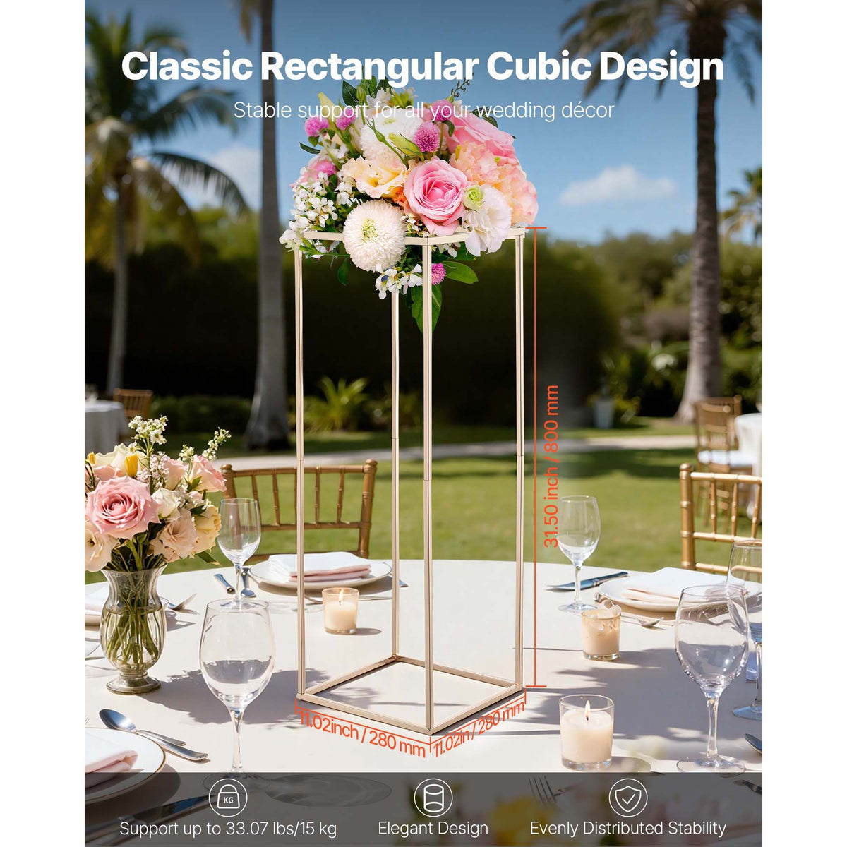 Wedding Flower Stand, 10PCS 80cm Column Flower Sta - V952-HLHJLFT10J80Y446M001V0