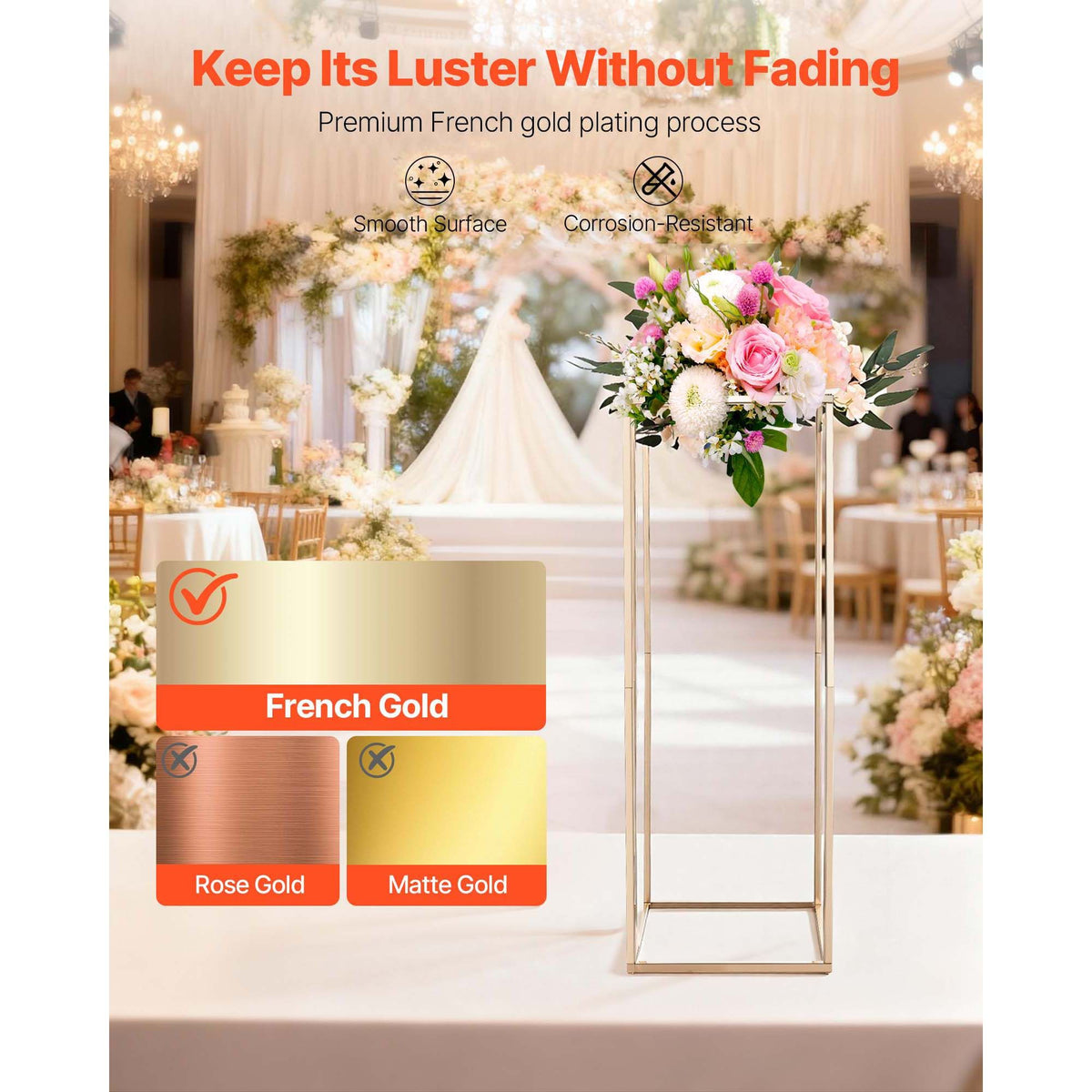 Wedding Flower Stand, 10PCS 80cm Column Flower Sta - V952-HLHJLFT10J80Y446M001V0