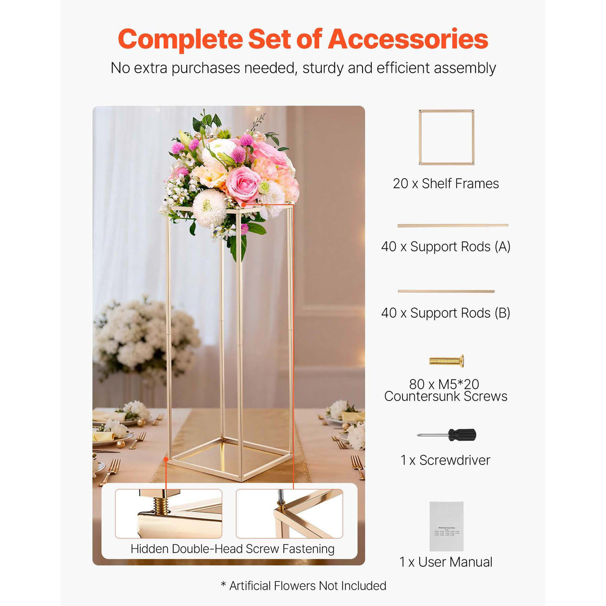 Wedding Flower Stand, 10PCS 80cm Column Flower Sta - V952-HLHJLFT10J80Y446M001V0
