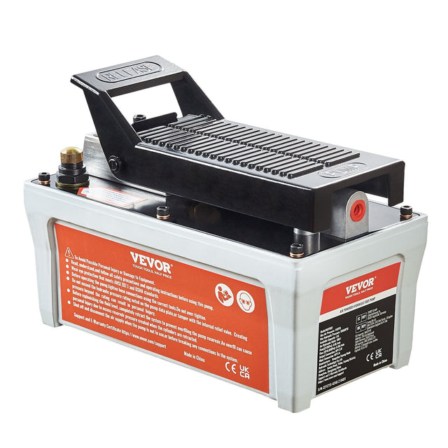 10000PSI Air Hydraulic Pump 1/2 Gal 3/8 NPT Foot-Operated Gray