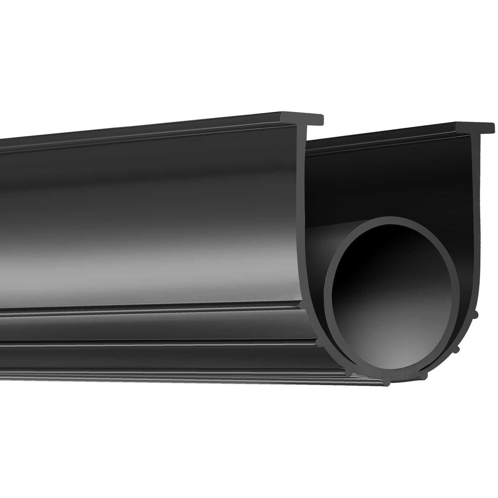 Garage Door Seals Bottom Rubber, U Shape +O Ring Combination Garage Door Bottom Weather Seal, 10ft Weatherproofing Garage Door Seal, 5/16 inch T-ends and 3 3/4 inch Width, for Doors, Black