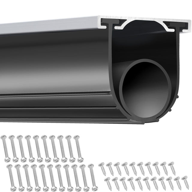 16ft Garage Door Seal Aluminum Track Black