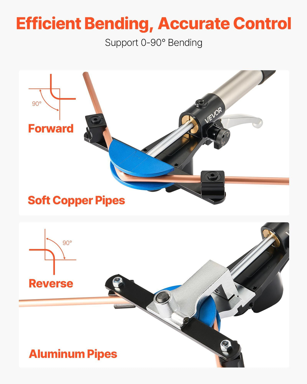 Hydraulic Tubing Bender Kit, 6 mm to 22 mm, Copper Tube Pipe Bender, Forward/Reverse HVAC Bending Tool, with 7 Color Aluminium Alloy Dies, for HVAC Air Conditioning Refrigeration Auto Repair