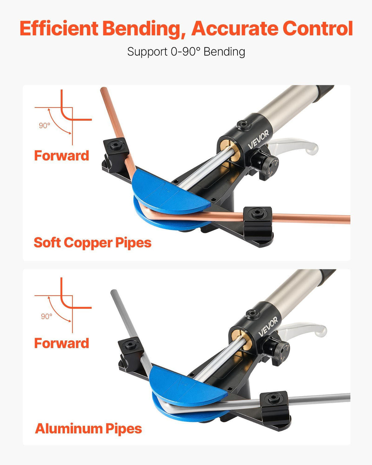 Hydraulic Tubing Bender Kit, 6 mm to 22 mm, Copper Tube Pipe Bender, HVAC Bending Tool Set, 90° Bend, with 7 Color Aluminium Alloy Dies, for HVAC Air Conditioning Refrigeration Automotive Repair