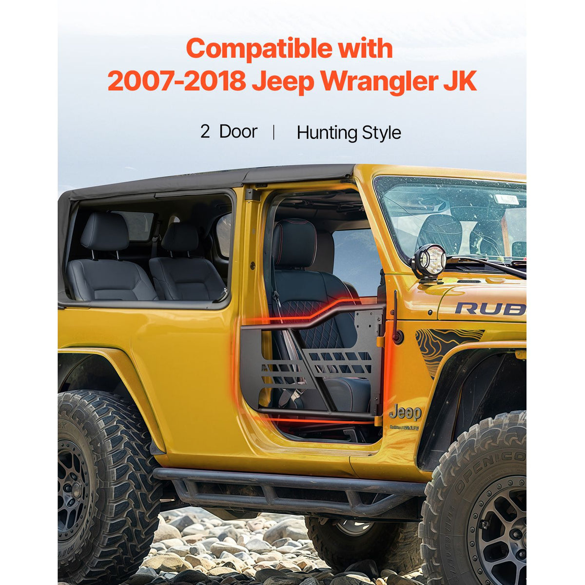 Jeep Tube Doors, 2-Door, Hunting Style Jeep Tubular D - V952-JPCGM2M0718J7OUX8V0